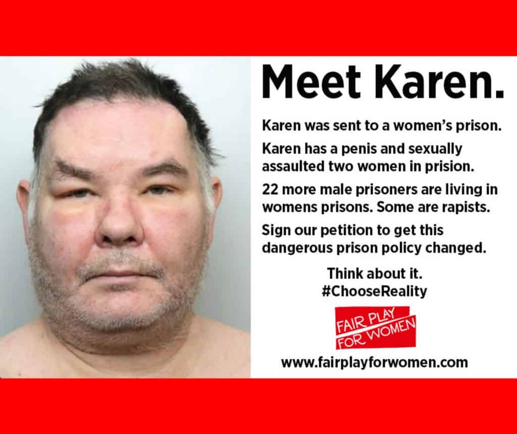 Women in prison are sharing with a transgender sex offender like "Karen White"